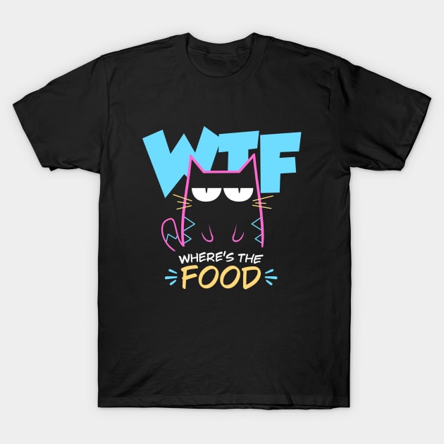 Where's the food - Bad Mood Funny Cat T-Shirt by Snouleaf